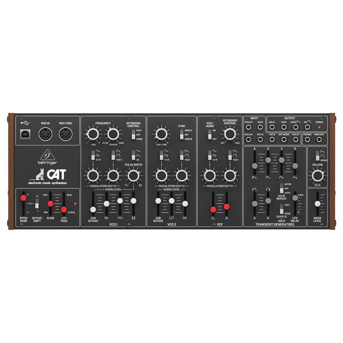Behringer Cat Legendary Paraphonic Analog Synthesizer With Dual Vcos, 4 Mixable Waveforms, External Signal Processor, 16-Voice P