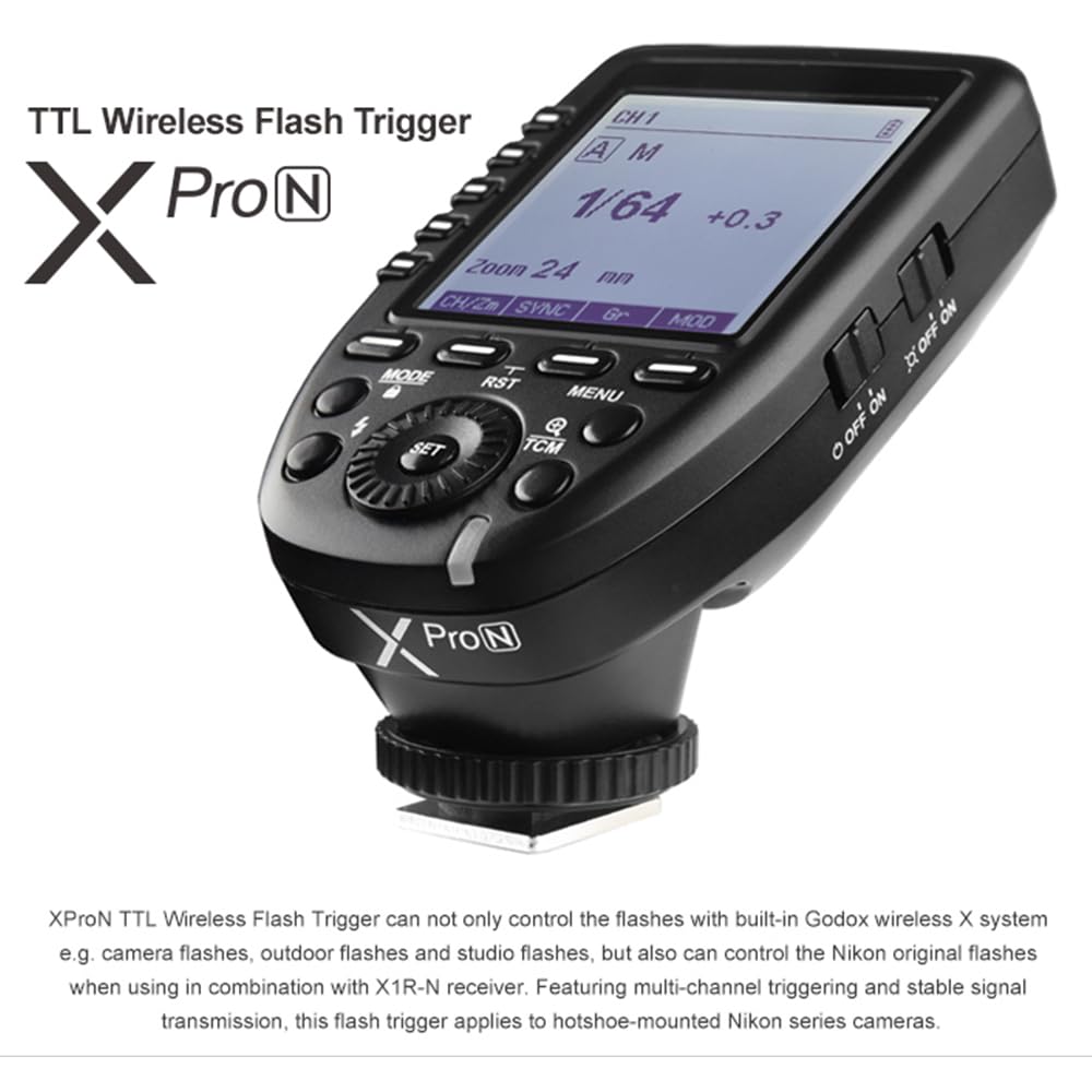 Godox Xpro Ttl Wireless Trigger,1/8000S High Speed Sync,5 Dedicated Group Bottons And 11 Customizable Functions (Xpro N Compatib