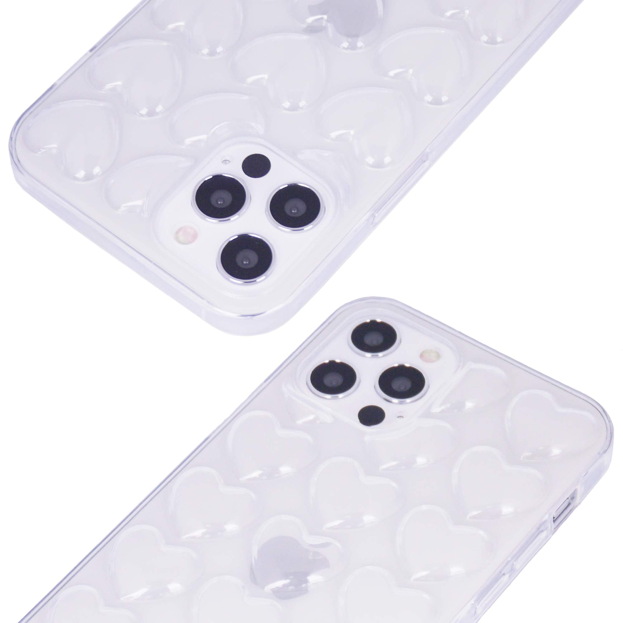 Dmaos Compatible With Iphone 12 Pro Max Case For Women, 3D Pop Bubble Heart Kawaii Gel Cover, Cute Girly For Iphone12 Pro Max 6.