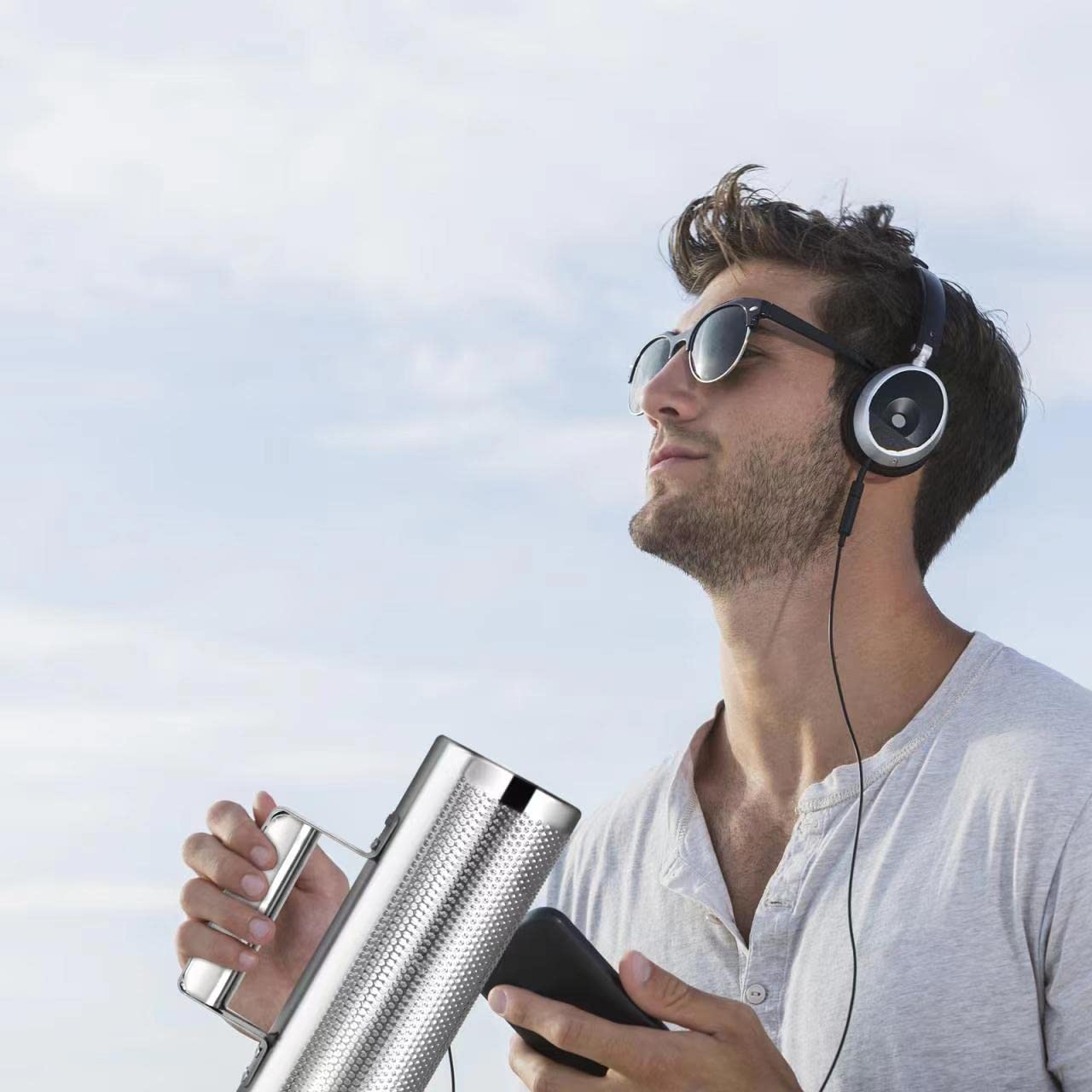 Soulmate Guiro Instrument Stainless Steel Guiro 8'' 3'' Professional Metal Percussion Shaker With Scraper, Band Accompaniment Sa