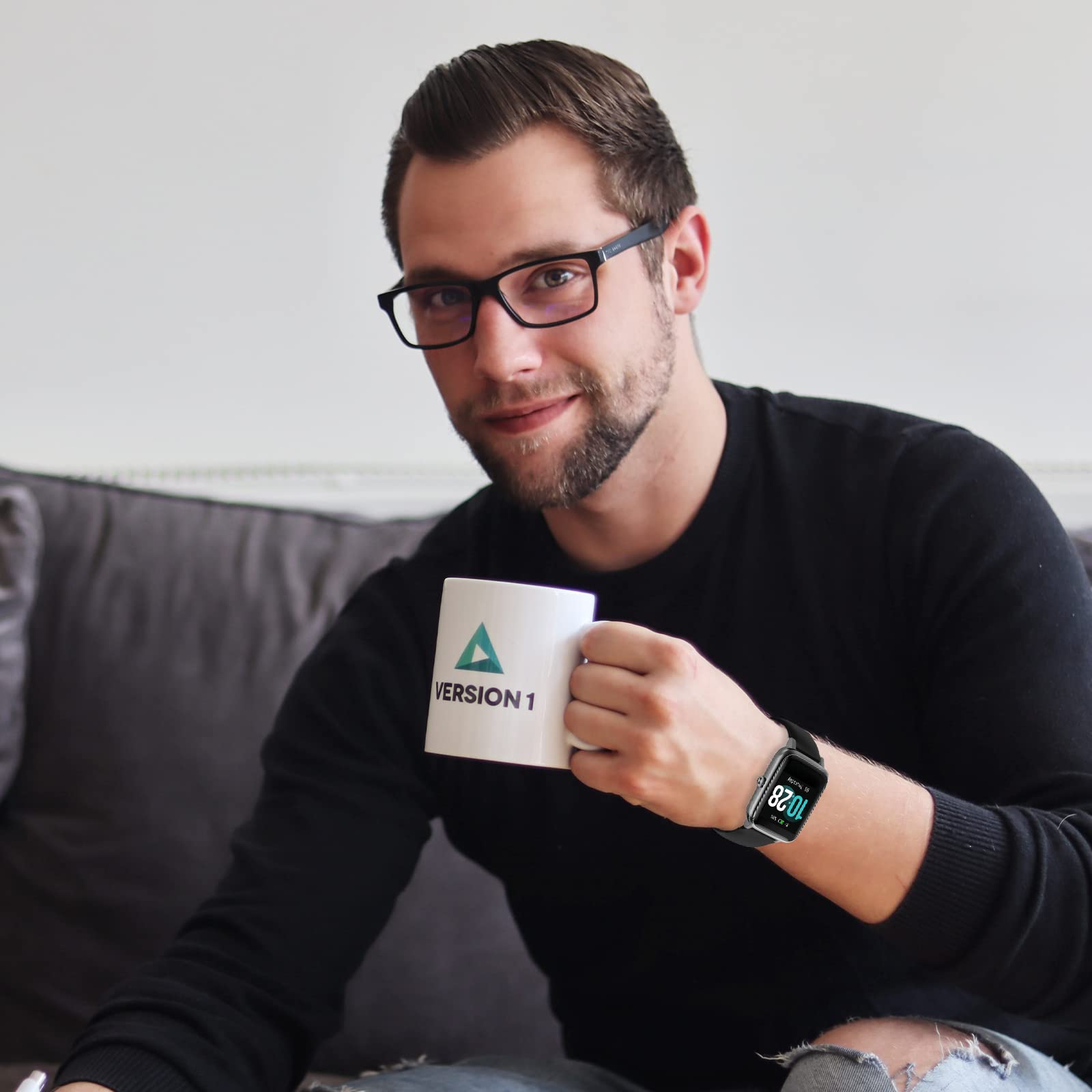 Newjourney Unisex 19Mm Black Silicone Smart Watch Band, Compatible With Id205L, Id205U, Id205S, Id205G, Id216 Veryfitpro Smartwa