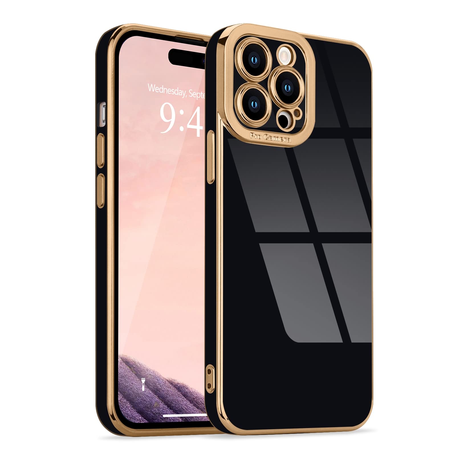 Lafunda For Iphone 14 Pro Case, Cute Slim Soft Silicone Shockproof Phone Cover For Women Girls Anti Scratch Protective Luxury Pr