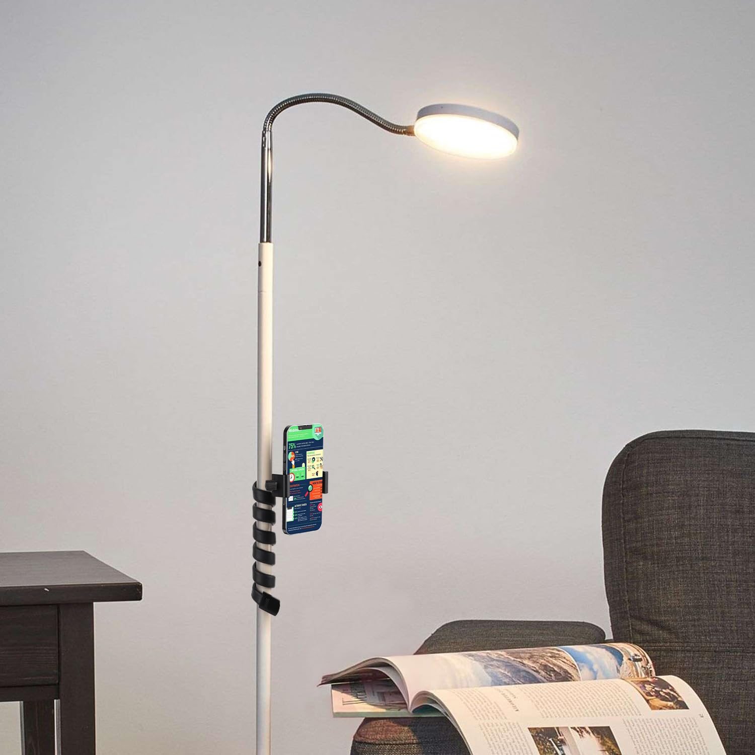 Mippko Portable Flexible Cell Phone Holder Stand For Shopping Cart/Treadmill/Stroller/Elliptical/Car/Bike,Compatible With 3.5~7.