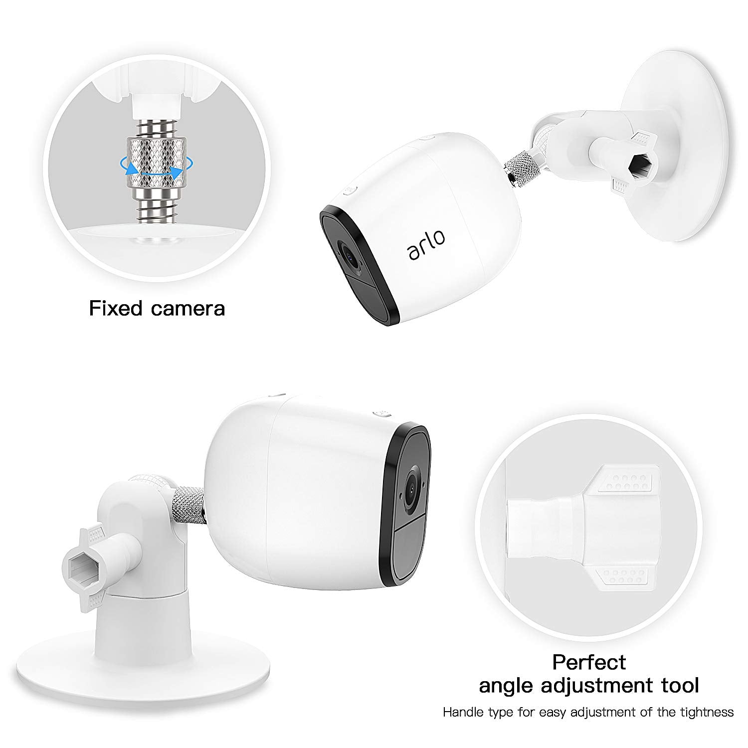 Holaca Screwless Wall Mount Kit For Arlo Pro 4 Arlo Pro 3 Ring Cam Arlo Ultra Wyze Cam Outdoor Camera Eufycam, Easy To Install,
