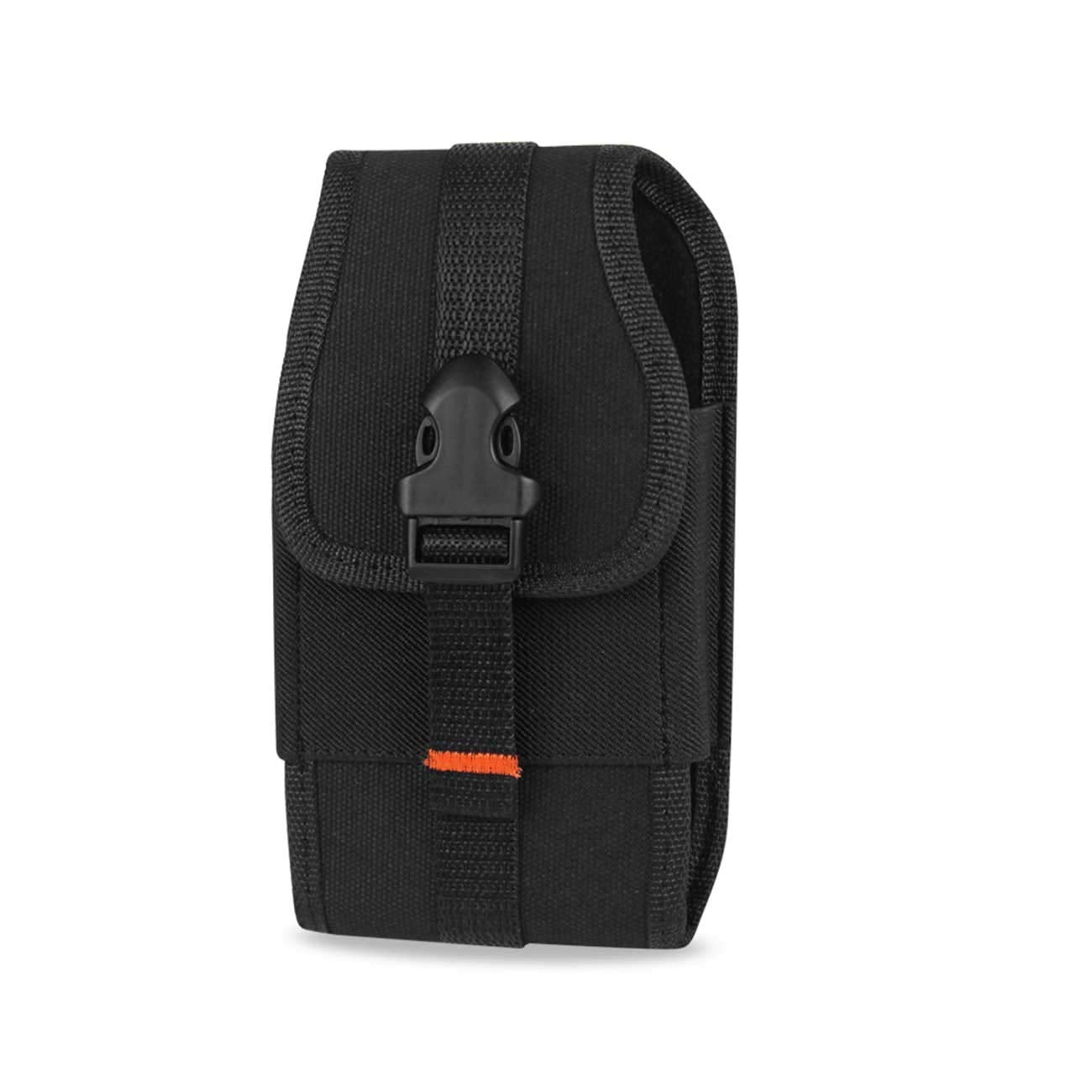 Reiko Vertical Two Way Heavy Duty Phone Pouch With Buckle Clip And Card Holder, 6.62'' X 3.46'' X 0.68''   Black (Ph09B 663507Bk