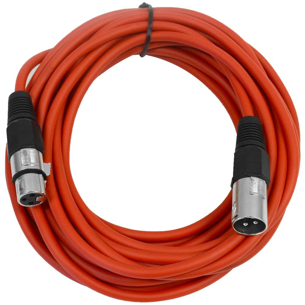 Seismic Audio - Saxlx-25Red-2Pack - Pair Of Red 25 Foot Xlr Male To Female Microphone Or Patch Cable (2 Pack)