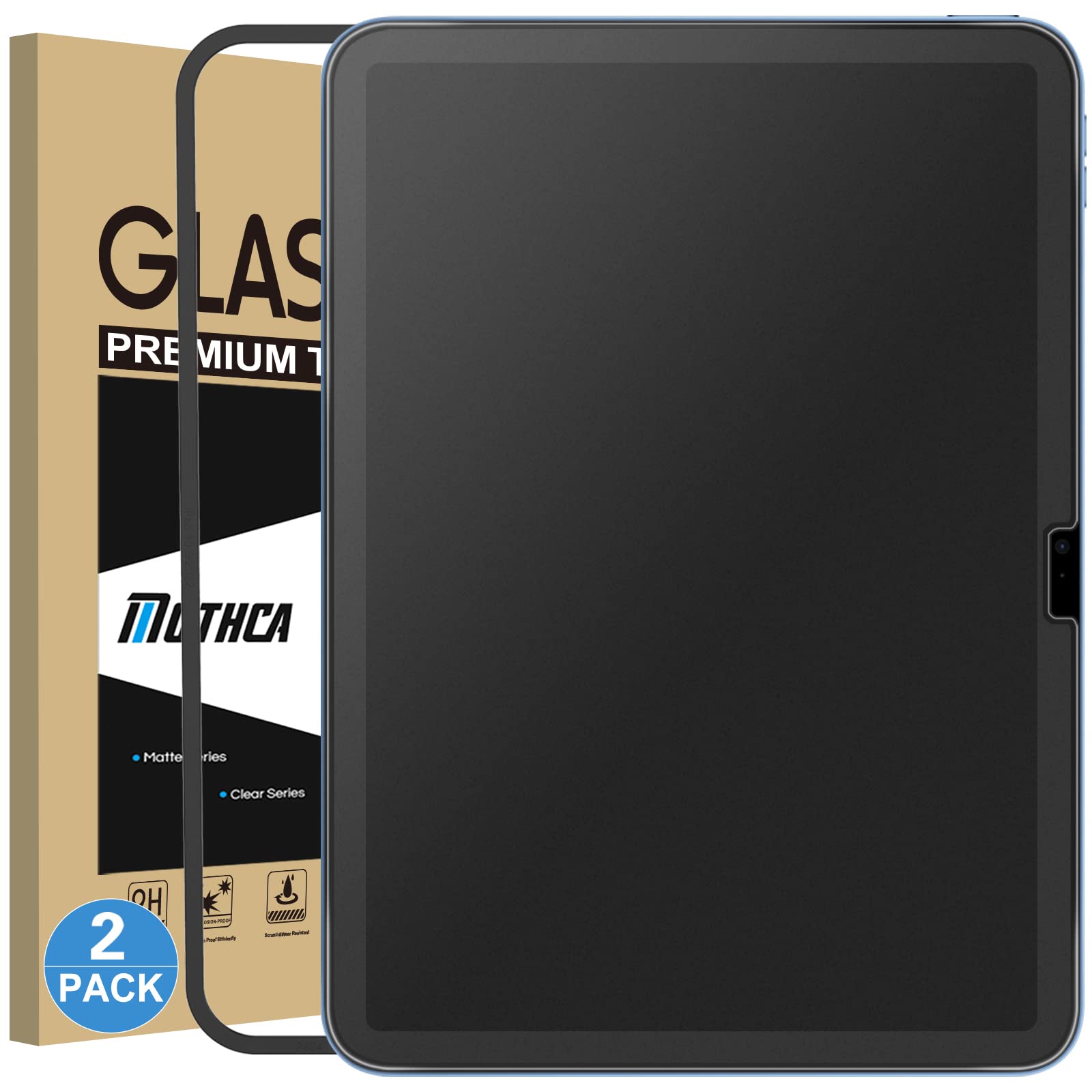 Mothca [2 Pack] Matte Glass Screen Protector For Ipad 10Th Generation (2022, 10.9 Inch) Anti Glare & Anti Fingerprint Hd Tempere