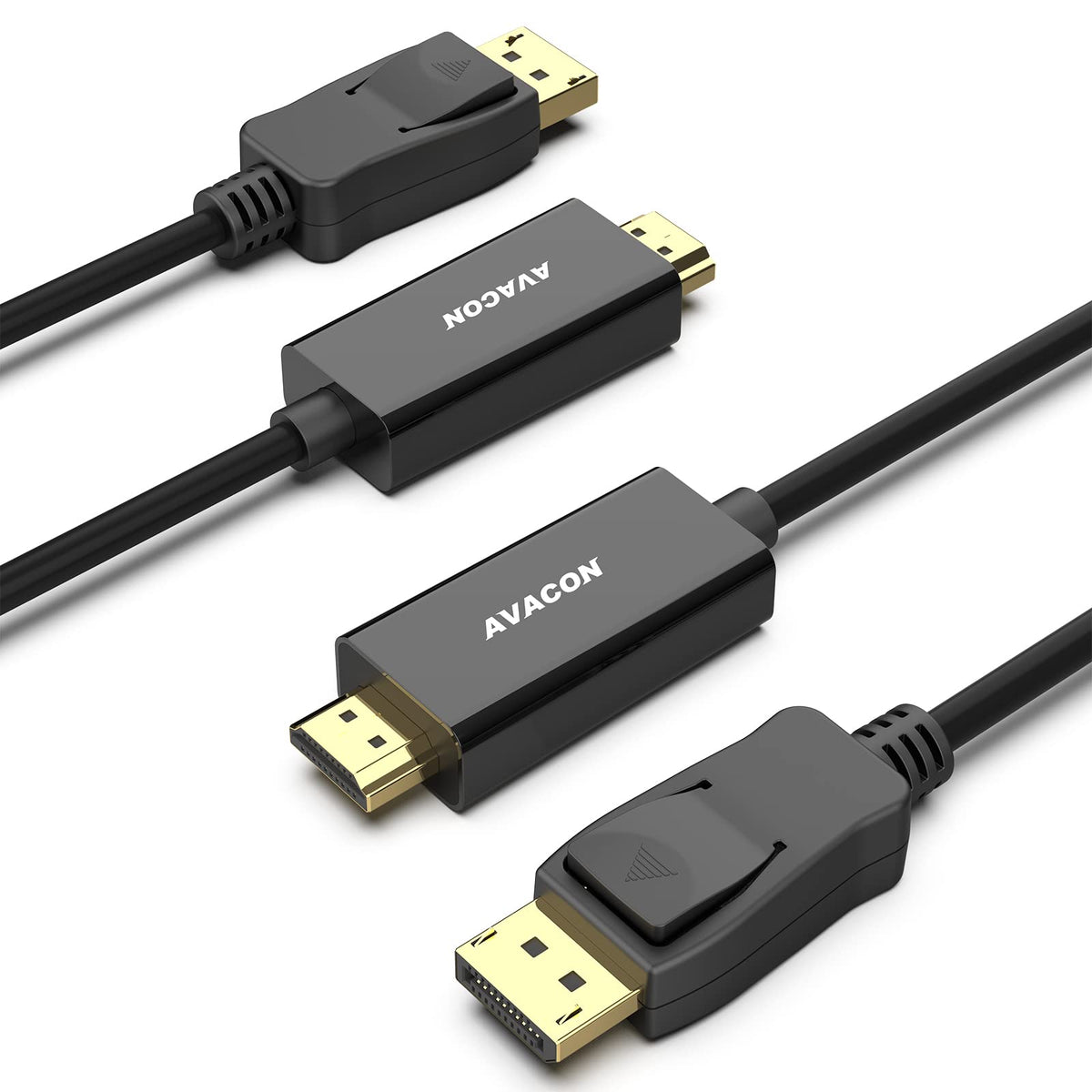 Avacon 4K Displayport To Hdmi 6 Feet Gold Plated Cable 2 Pack, Uni Directional Dp 1.2 Computer To Hdmi 1.4 Screen Displayport To