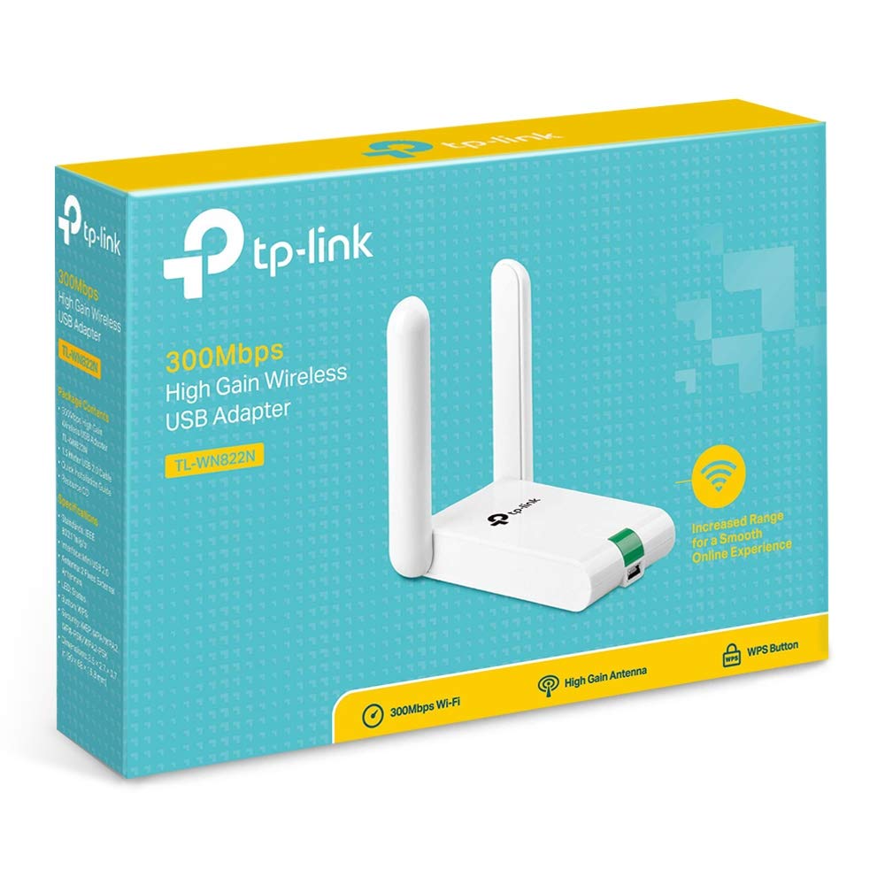 Tp-Link Usb Wifi Dongle 300Mbps High Gain Wireless Network Adapter For Pc Desktop And Laptops. Supports Win10/8.1/8/7/Xp, Linux