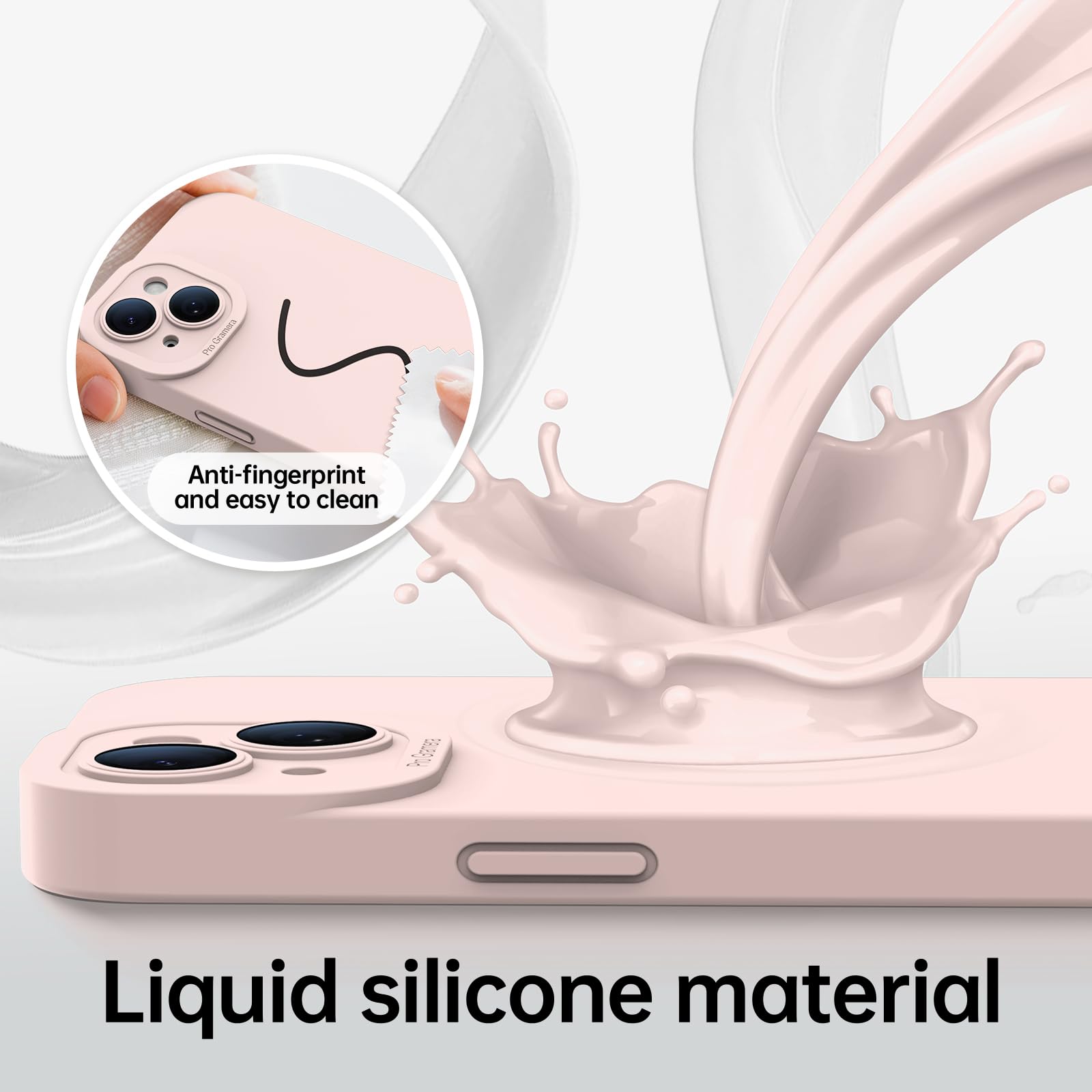 Magnetic For Iphone 15 Case With Screen Protector   Wireless Charging Compatible   Upgraded Camera Protection   Silicone Shockpr