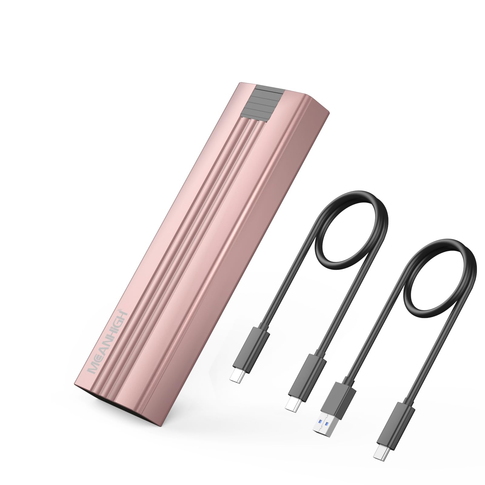 Meanhigh M.2 Nvme Sata Ssd Enclosure, Tool Free Usb 3.2 Gen 2 10Gbps Nvme To Usb Adapter, Supports M And B&M Keys External Solid