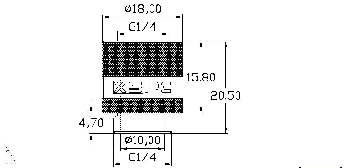 Xspc G1/4'' Male To Female Rotary Fitting, Black Chrome, 4 Pack