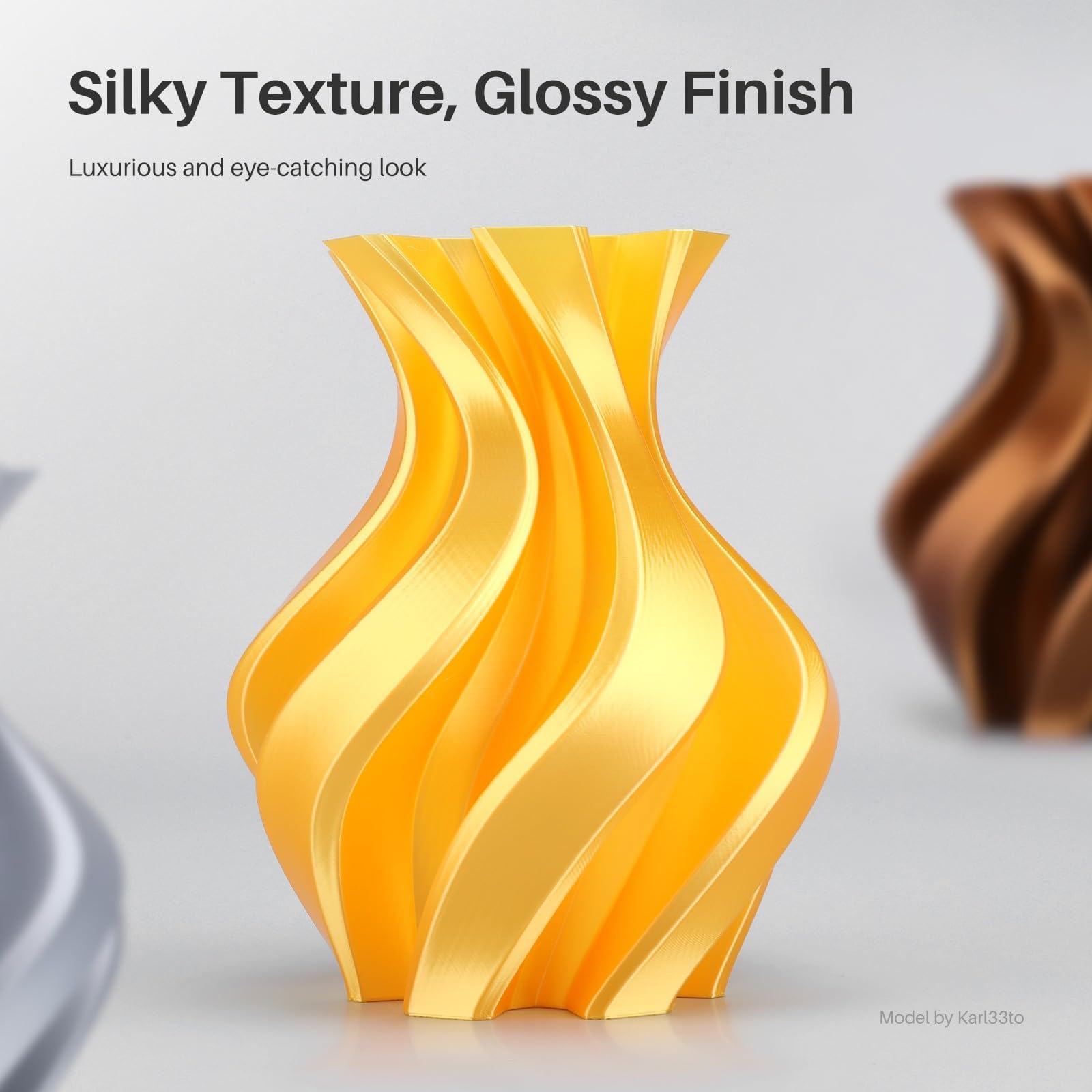 Elegoo Silk Pla Filament 1.75Mm Copper 1Kg, 3D Printer Filament Dimensional Accuracy +/  0.02Mm, 1Kg Spool(2.2Lbs) Fits For Most