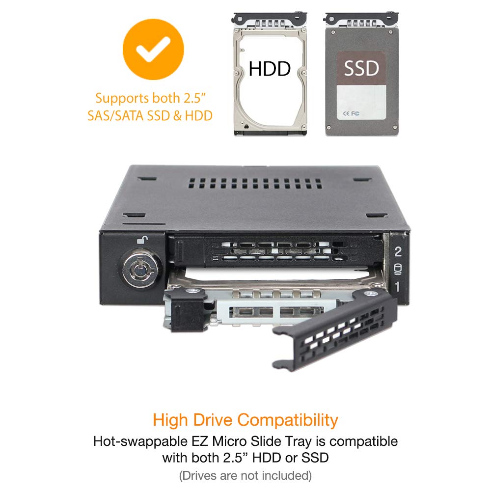 Icy Dock Full Metal 2 Bay 2.5    Sata/Sas Hdd & Ssd Mobile Rack For External 3.5 Drive Bay | Tougharmor Mb992Sk-B