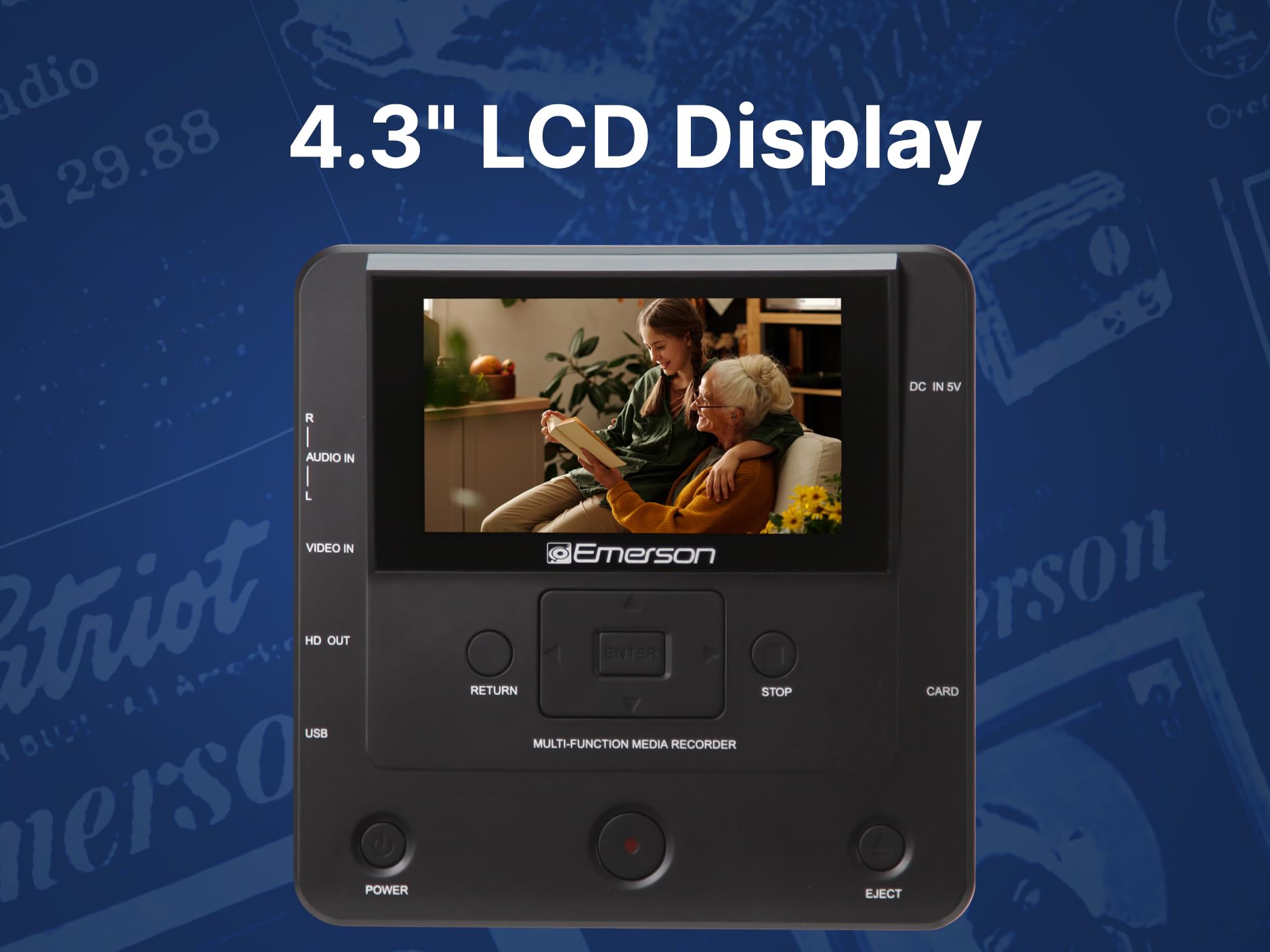 Emerson Emt-1200 Multimedia Recorder With 4.3-Inch Lcd Screen: Record Videos, Music, And Photos From Phone To Dvd, Usb, Or Memor