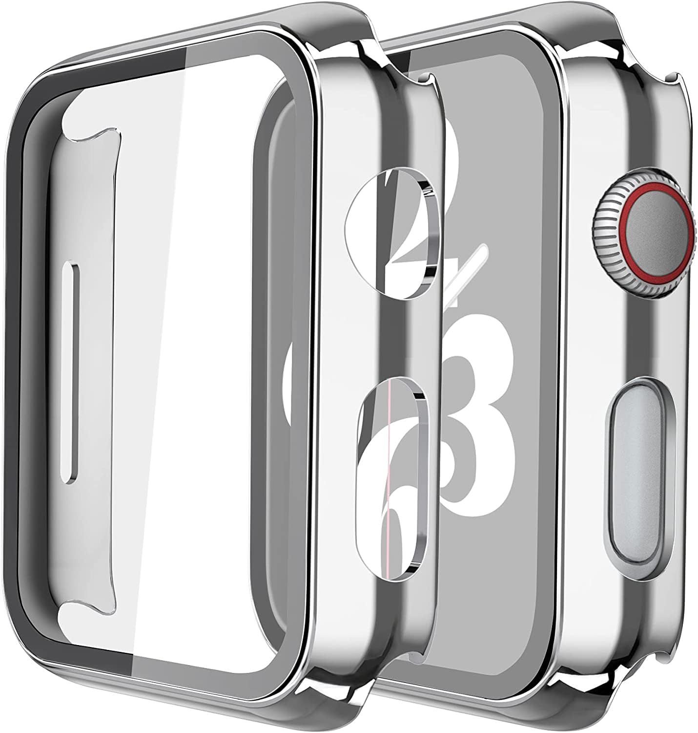 Misxi 2 Pack Hard Pc Case With Tempered Glass Screen Protector Compatible With Apple Watch Series 6 Se Series 5 Series 4 40Mm, 1