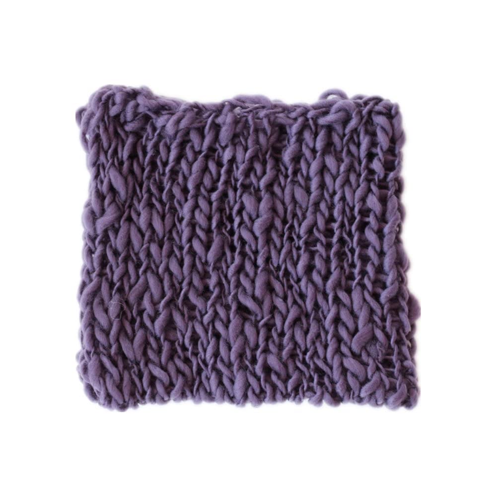 Coberllus Newborn Baby Photo Props Blanket Handmade Knitted Twist Wrap Posing Aid Backdrops For Boy Girls Photography Shoot (Dar