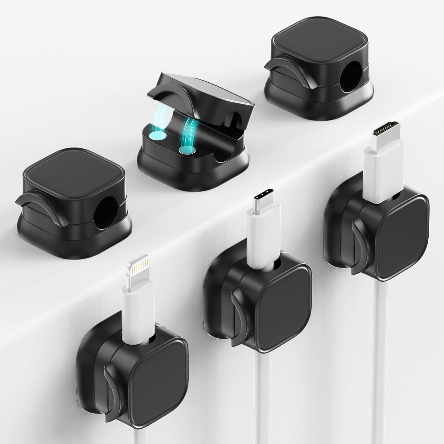 Janc Enterprise Magnetic Cord Organizer Easy Secure Adhesive Cable Management, Wire Holder Keeper Organizer Management, Hide Org
