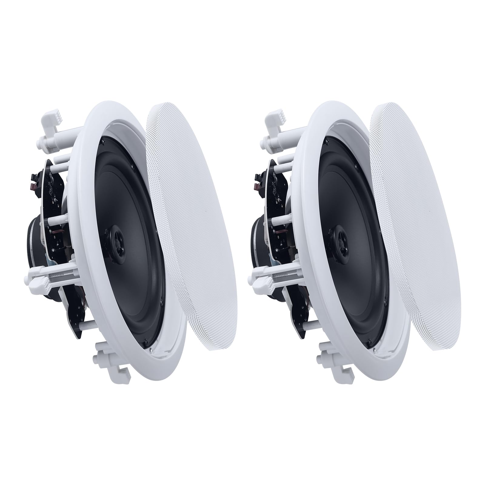 VEVOR in Ceiling Speakers, 8, in-Ceiling & in-Wall Speaker System, Hi-Fi Sound, 150W Peak, 2-Way Flush Mount Speakers, for Damp