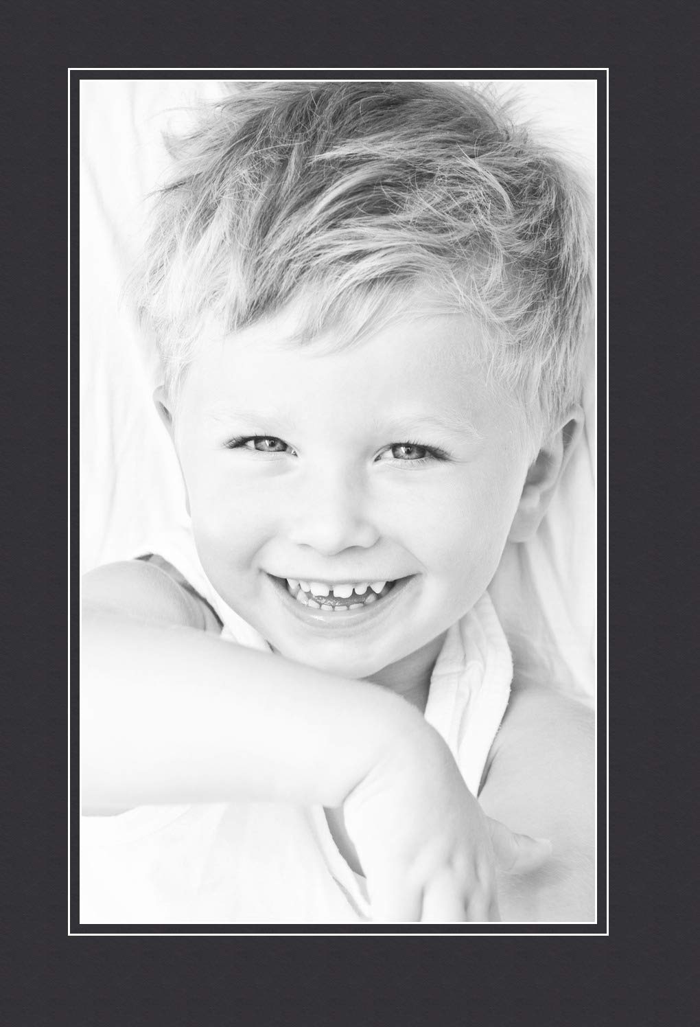 11X18 Smooth Black / Black Custom Mat For Picture Frame With 7X14 Opening Size (Mat Only, Frame Not Included)