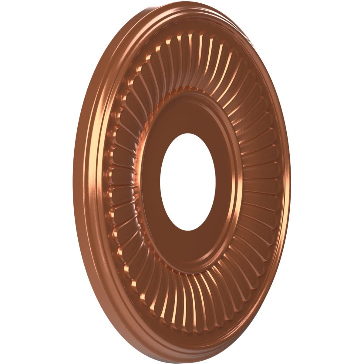 Ekena Millwork Cmp13Bebco Berkshire Thermoformed Pvc Ceiling Medallion (Fits Canopies Up To 5 3/4), 13Od X 3 1/2Id X 3/4P, Brigh