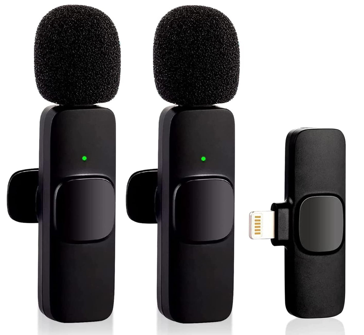 Wireless Microphone For Iphone Ipad, Plug Play Wireless Lavalier Mic With 2 Microphone For Phone Video Recording, Interview, Vlog, Auto Sync And Noise Reduction�