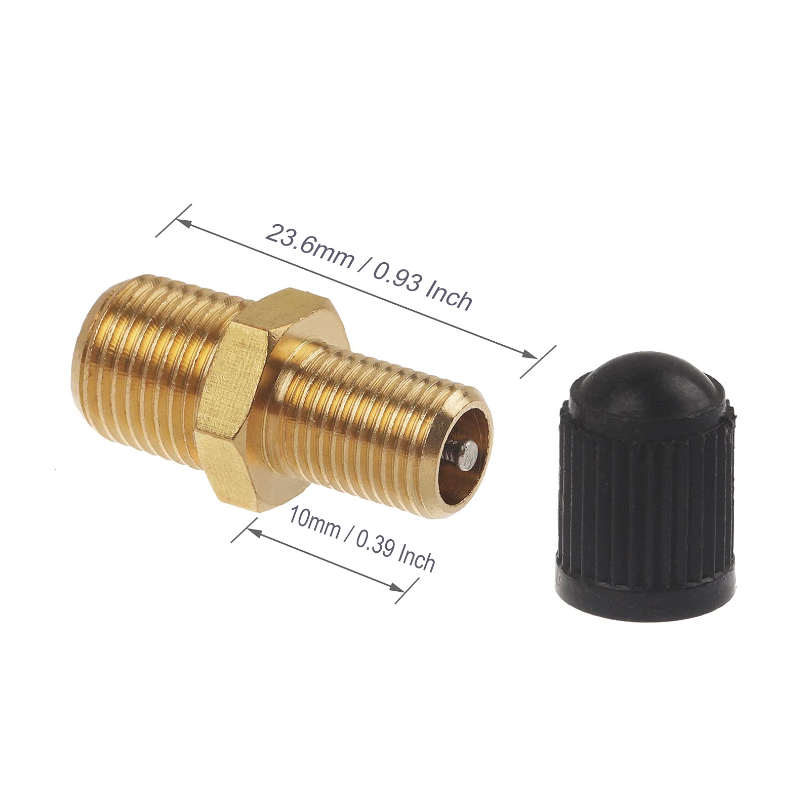 A.I.Force 4Pcs 1/8'' Npt Brass Schrader Tank Fill Valve With Anti Corrosion Cap & Replacement Valve Stems