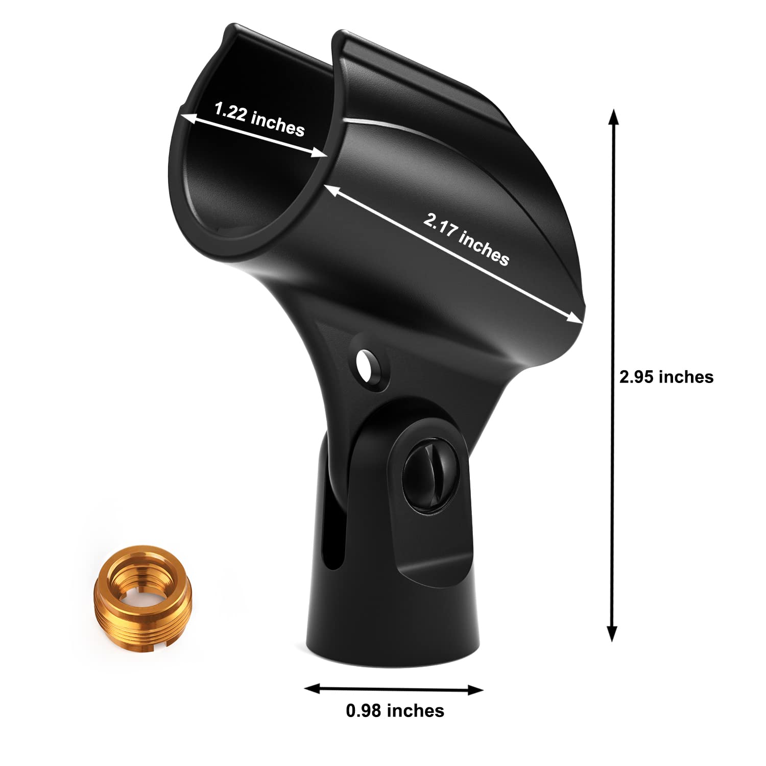 Moukey Microphone Mic Clip Holder For Mic Stand With 5/8 Male To 3/8 Female Adapter, 2-Pack