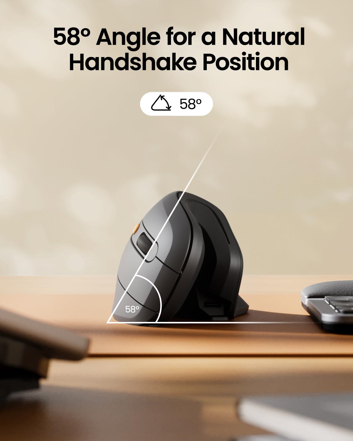 Protoarc Ergonomic Vertical Mouse, Em11 Nl Bluetooth Mouse Wireless, Ergo Mouse With 3 Multi Device For Pc/Notebook/Laptop, Usb