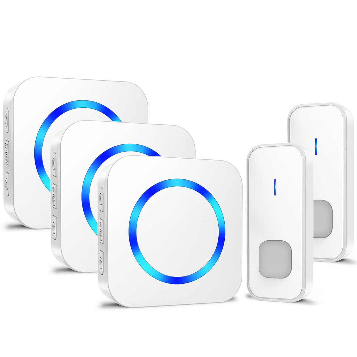 Doorbell Waterproof Wireless Doorbell Easy Install At 1,300Ft Long Range Loud Enough With 55 Chimes 5 Volume Levels Led Flash Do