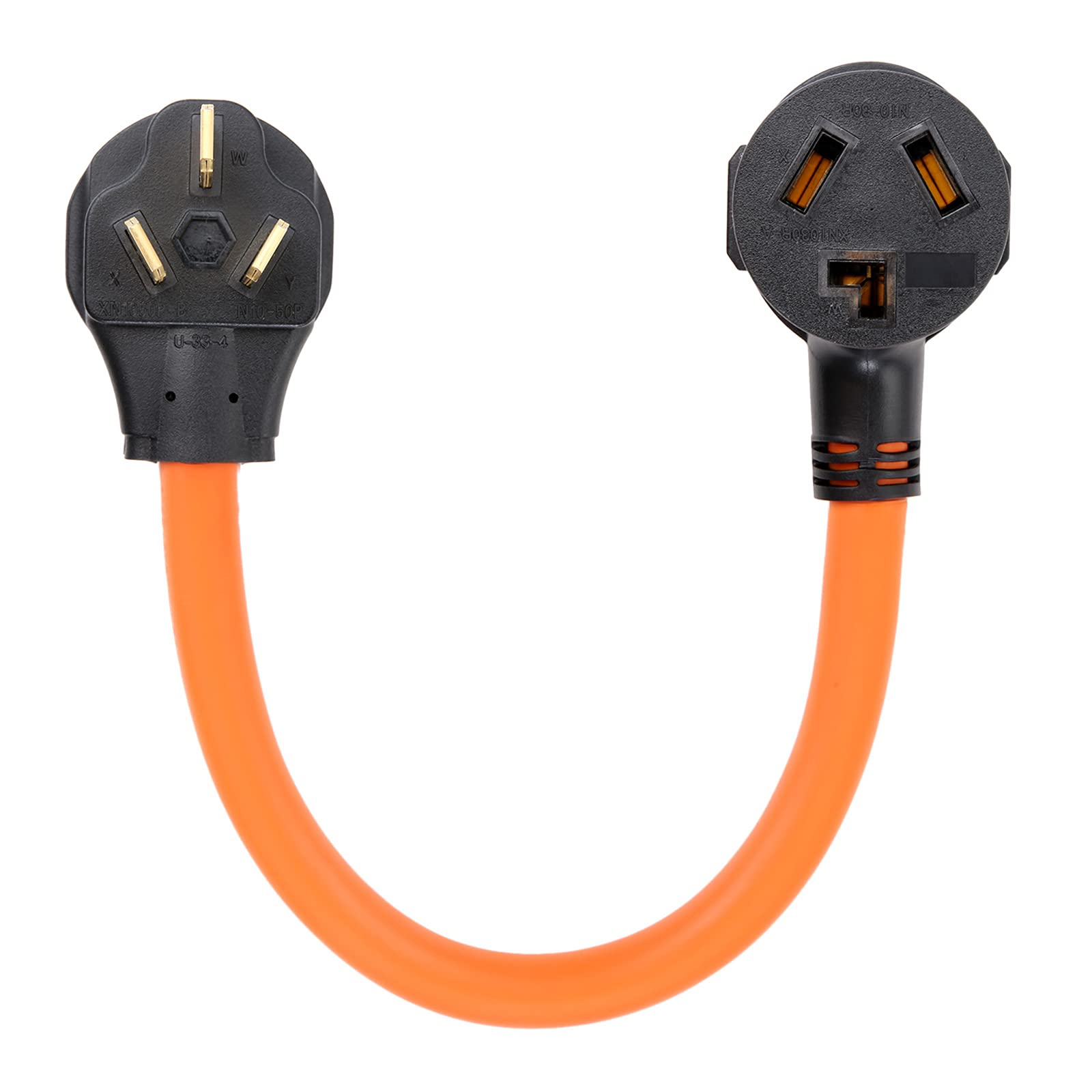 Surieen Nema 10 50P Male To 10 30R Female Dryer Plug Adapter, 1.5Ft 3 Prong To 3 Prong Dryer Adapter Cord, 50 Amp Dryer Male Plu