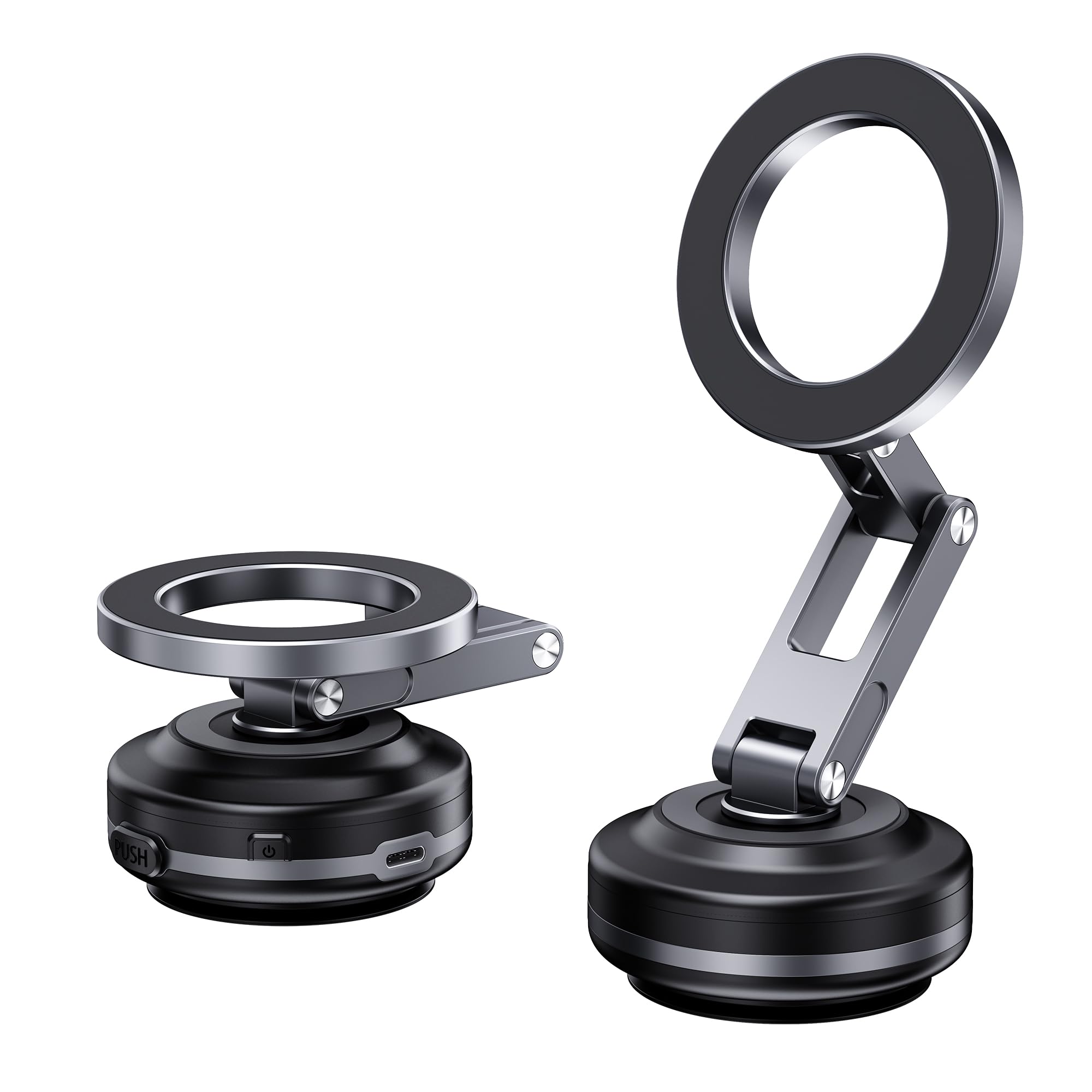 Zcchesong Upgraded Three Axis Adjustable Electric Vacuum Suction Phone Holder,360 Rotation Suction Phone Mount Hands-Free Phone 