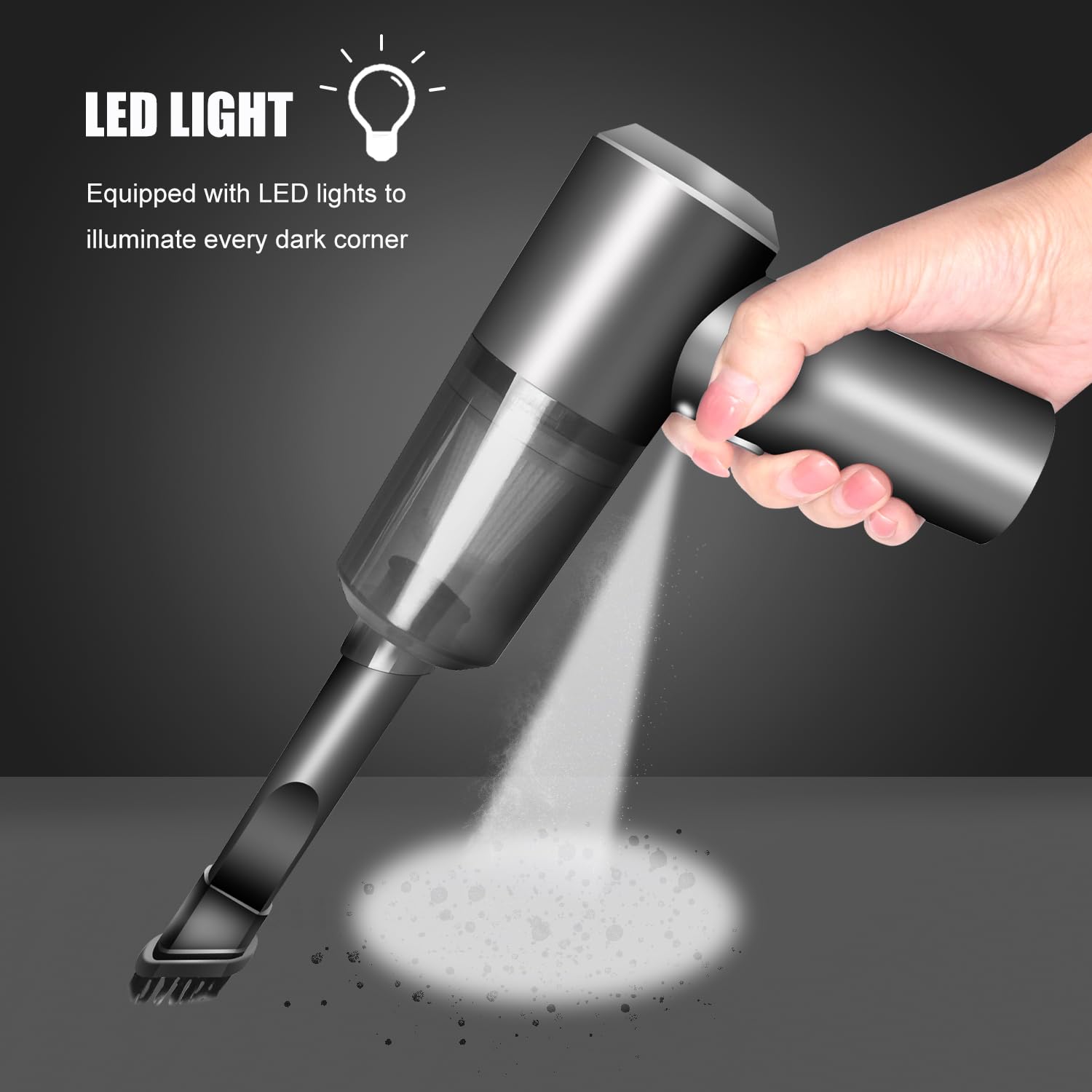 Yunyilan Cordless Handheld Vacuum Cleaner, High Power Rechargeable Mini Portable Vacuum For Home, Office And Car Cleaning (Black