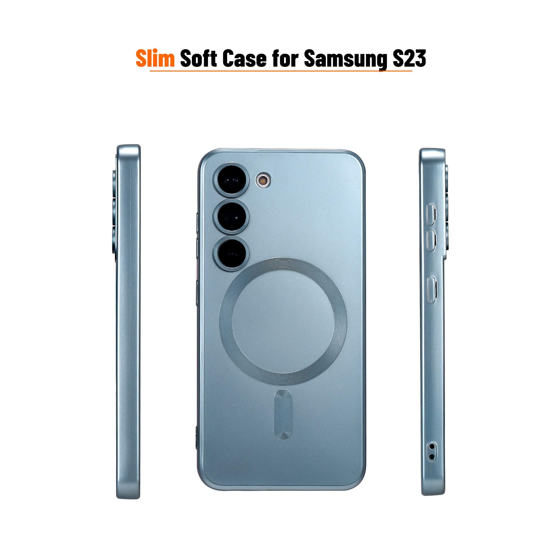 Yetagso Magnetic For Samsung Galaxy S23 Case,Soft Silicone Samsung S23 Phone Case With Camera Protection,Anti Scratch Anti Finge