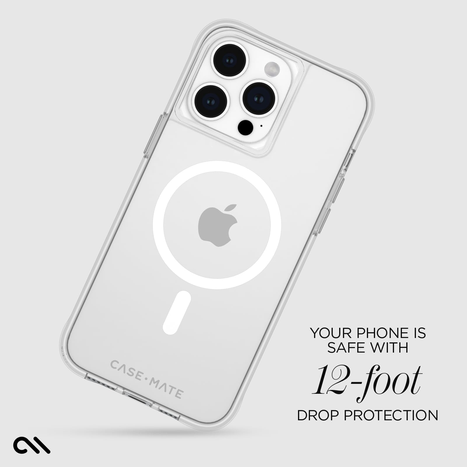 Case Mate Tough Iphone 15 Pro Max Case   Clear [12Ft Drop Protection] [Compatible With Magsafe] Magnetic Phone Case For Iphone 1
