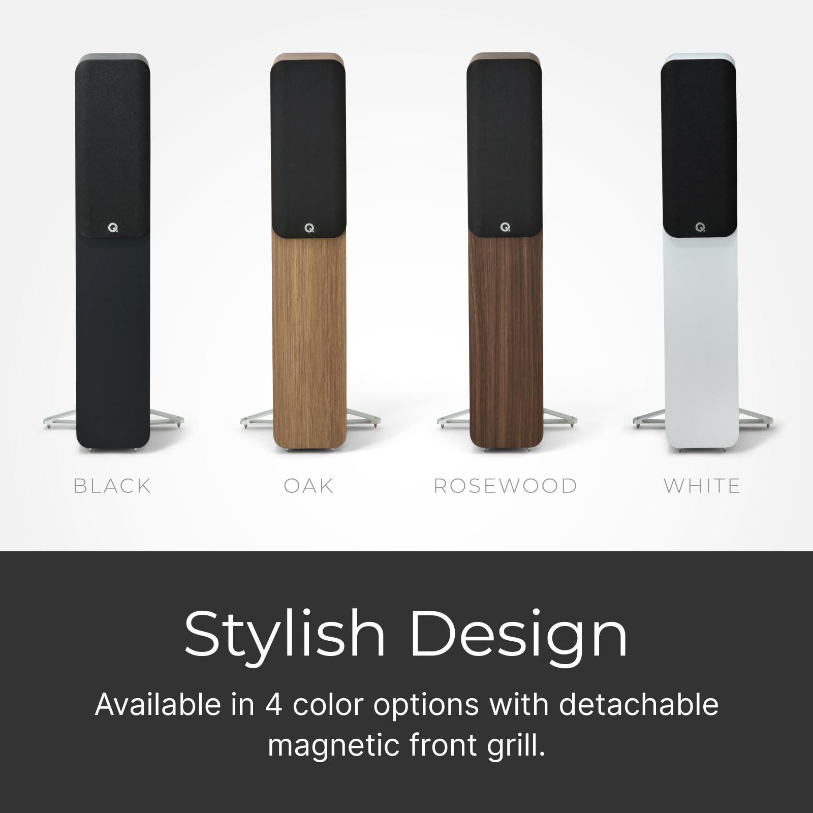 Q Acoustics 5040 Floorstanding Speaker Satin White (Single Speaker)   2 X 5 Mid/Bass Drivers, 1'' Tweeter   Stereo System For Ho