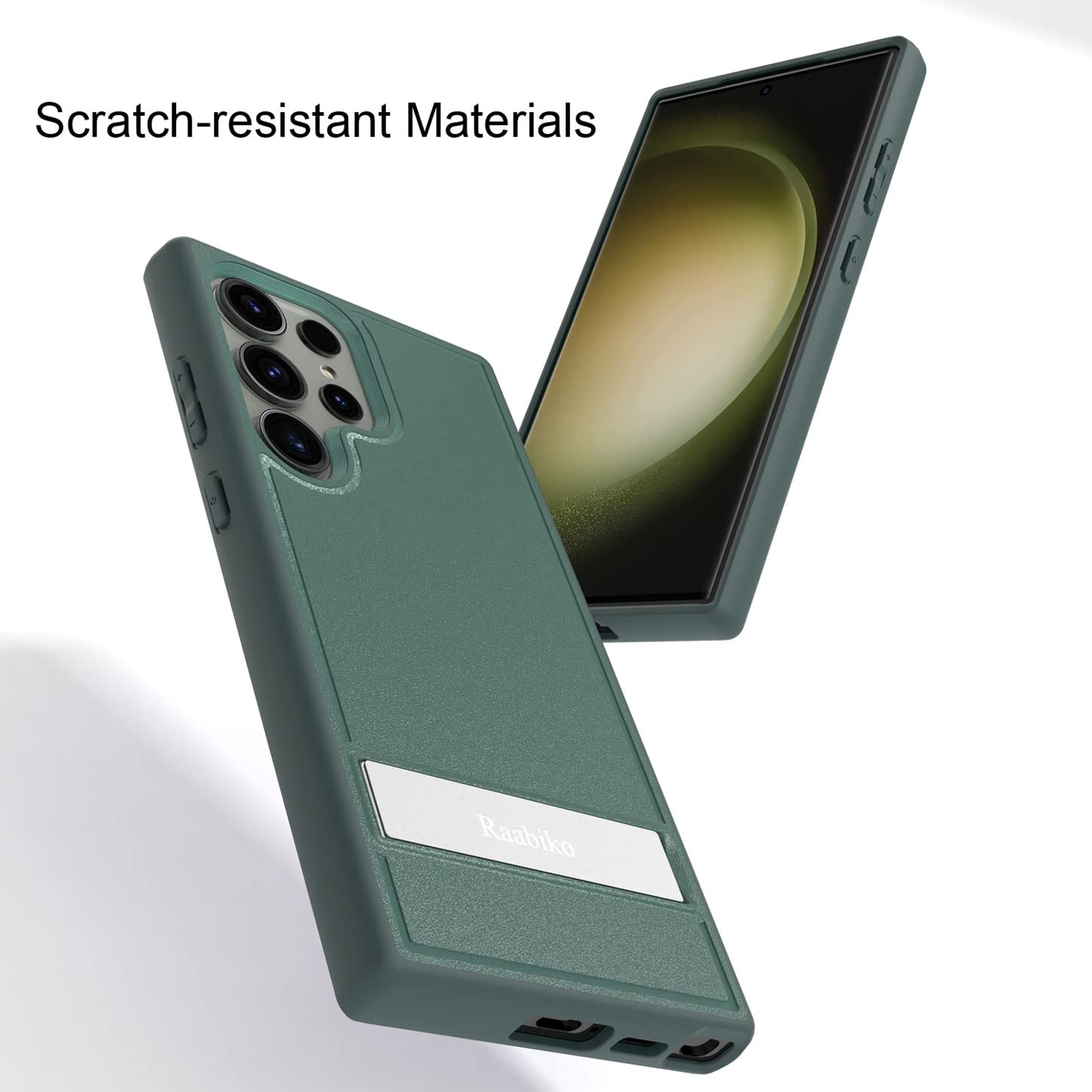 Raabiko Kickstand Case Compatible with Samsung Galaxy S23 Ultra Polycarbonate Green