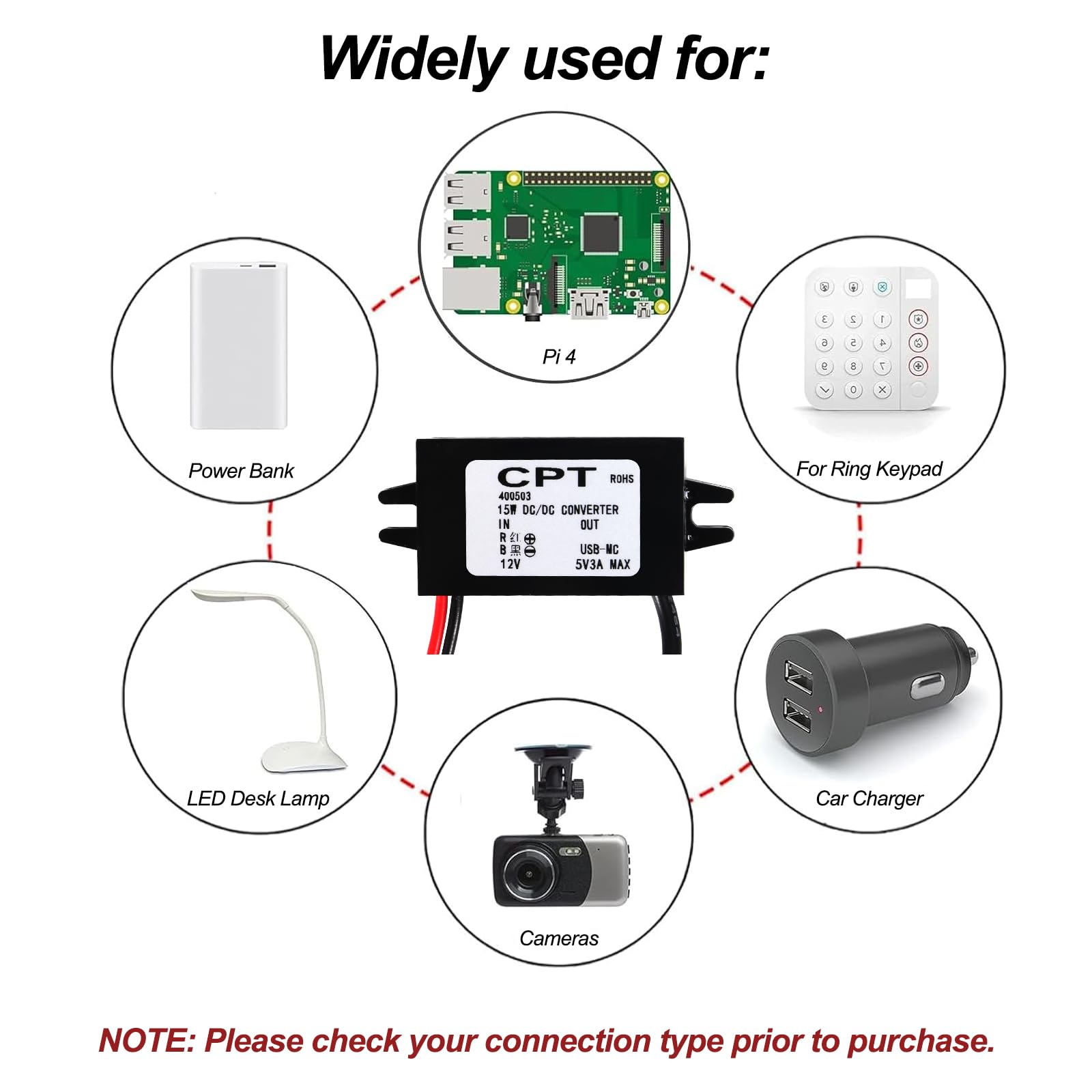Diann Direct Current Converter 12V To 5V 3A 15W Buck Converter Module Usb Female Dc Power Adapter Converter Dc To Dc Regulator C