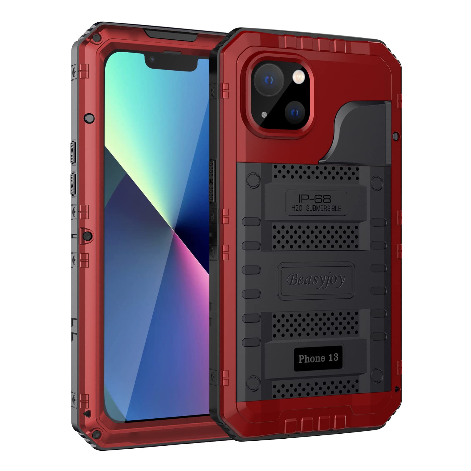 Beasyjoy For Iphone 8 Plus Case For Iphone 7 Plus Metal Case, Waterproof Full Body Protective Case With Screen Protector, Heavy 