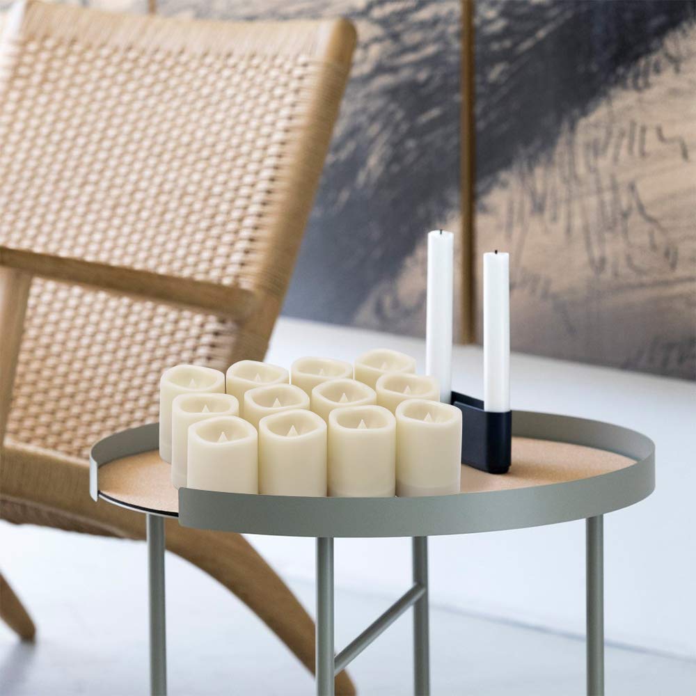 Eldnacele Flameless Votive Candles With Timer, Bulk Indoor/Outdoor Waterproof Tealight Candles Realistic Flickering Battery Oper