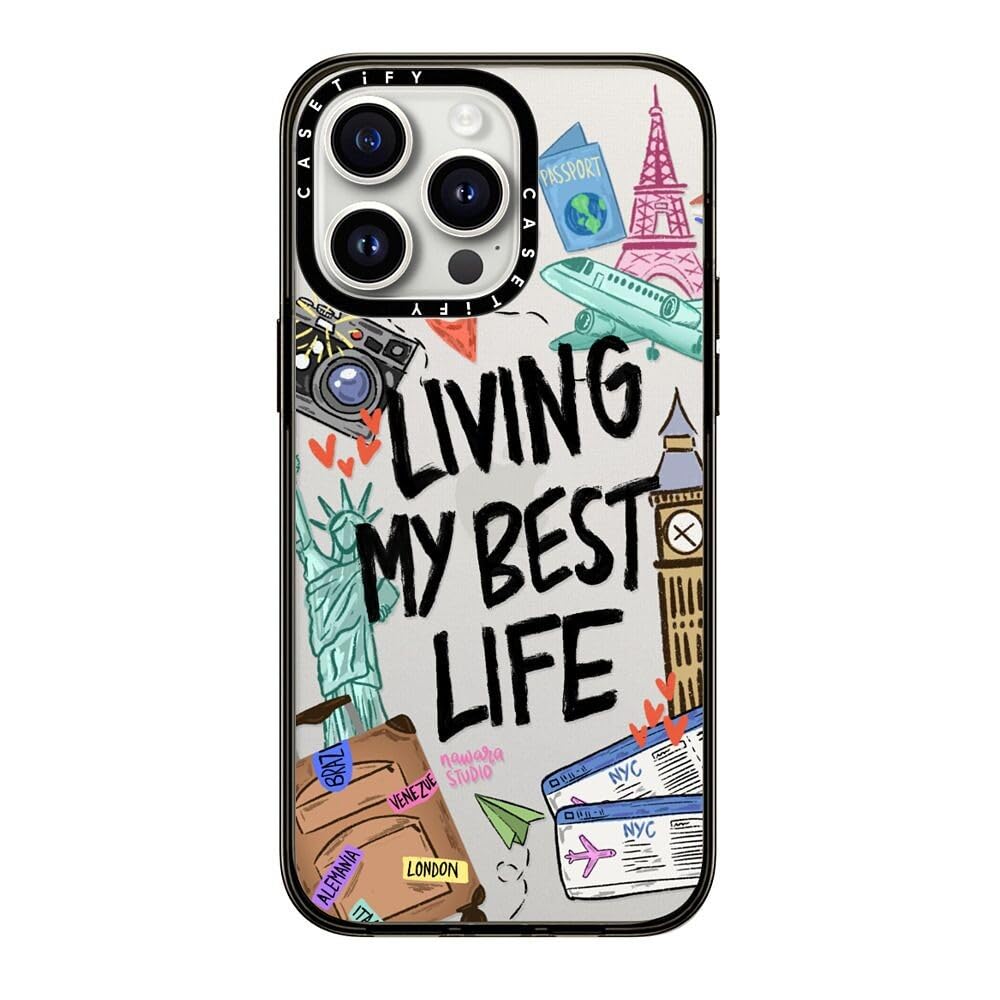 Casetify Compact Iphone 15 Pro Max Case [2X Military Grade Drop Tested / 4Ft Drop Protection]   Art Prints   Travel Lover By Naw