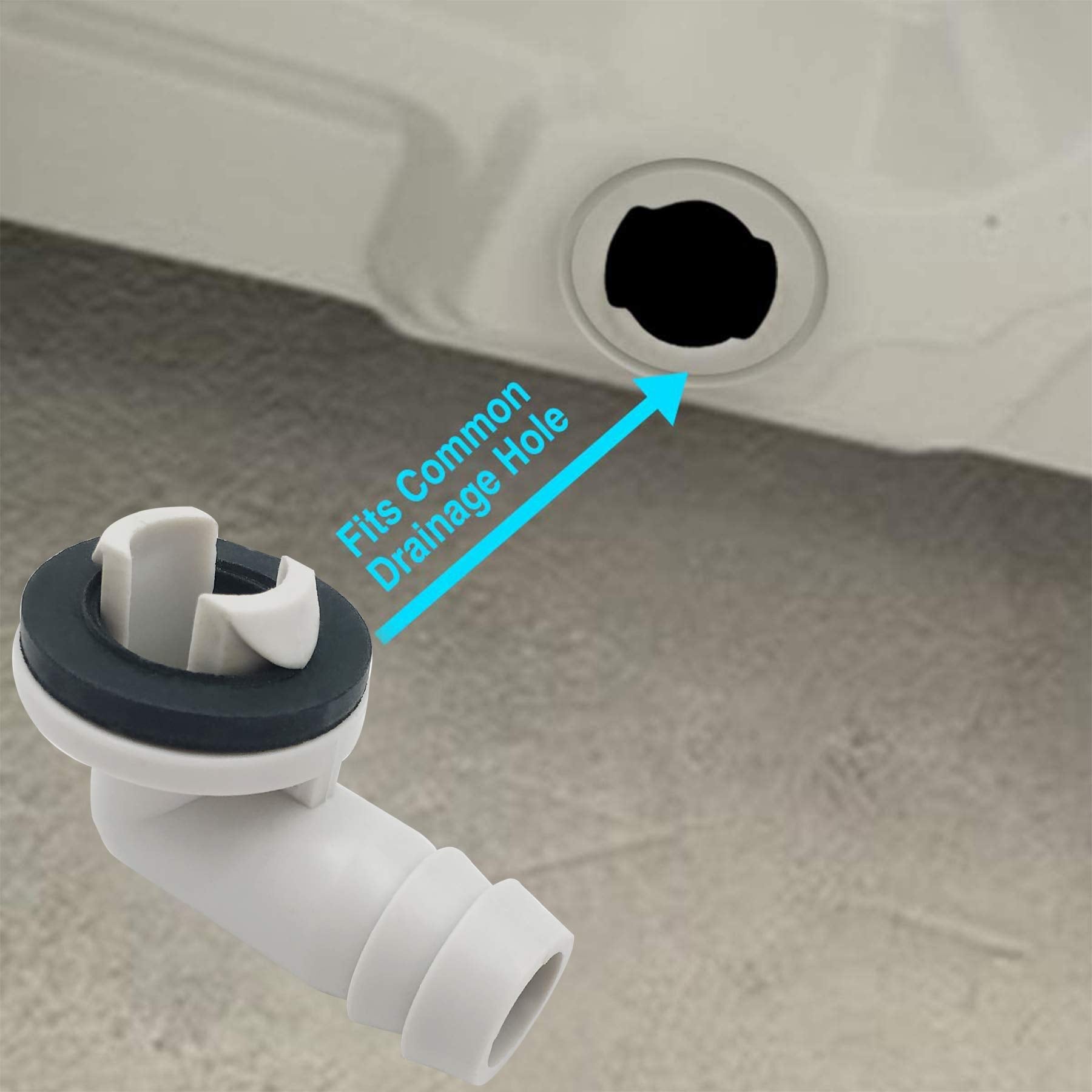 Air Jade 3/5 Inch(15Mm) Air Conditioner Drain Hose Connector Elbow Fitting With Rubber Ring, Universal Fit Mini Split Ac Unit An