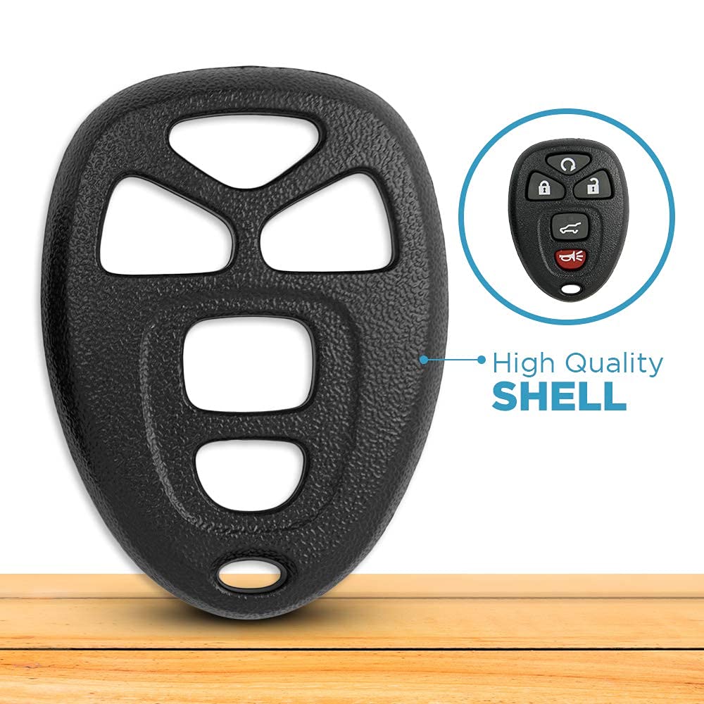 Keyless2Go Replacement For New Shell Case And 5 Button Pad For Remote Key Fob With Fcc Ouc60270   Shell Only