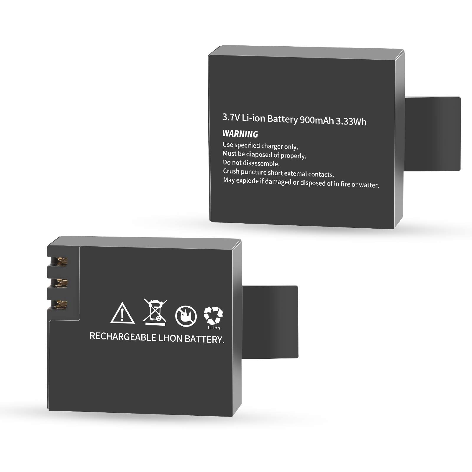 D&F Dual Battery Charger With 4 Pack Replacement Battery 3.7V 900Mah Li-Ion Compatible With Sjcam Sj4000 Sj5000 Sj6000 M10 Actio