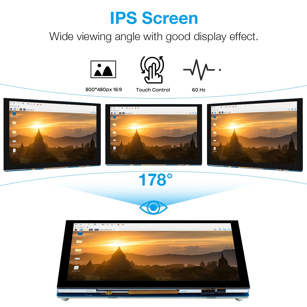 Hosyond 5 Inch Touchscreen Ips Mipi Dsi Display Compatible With Raspberry Pi 5/4/3, 800X480 Pixel Capacitive Screen Driver-Free