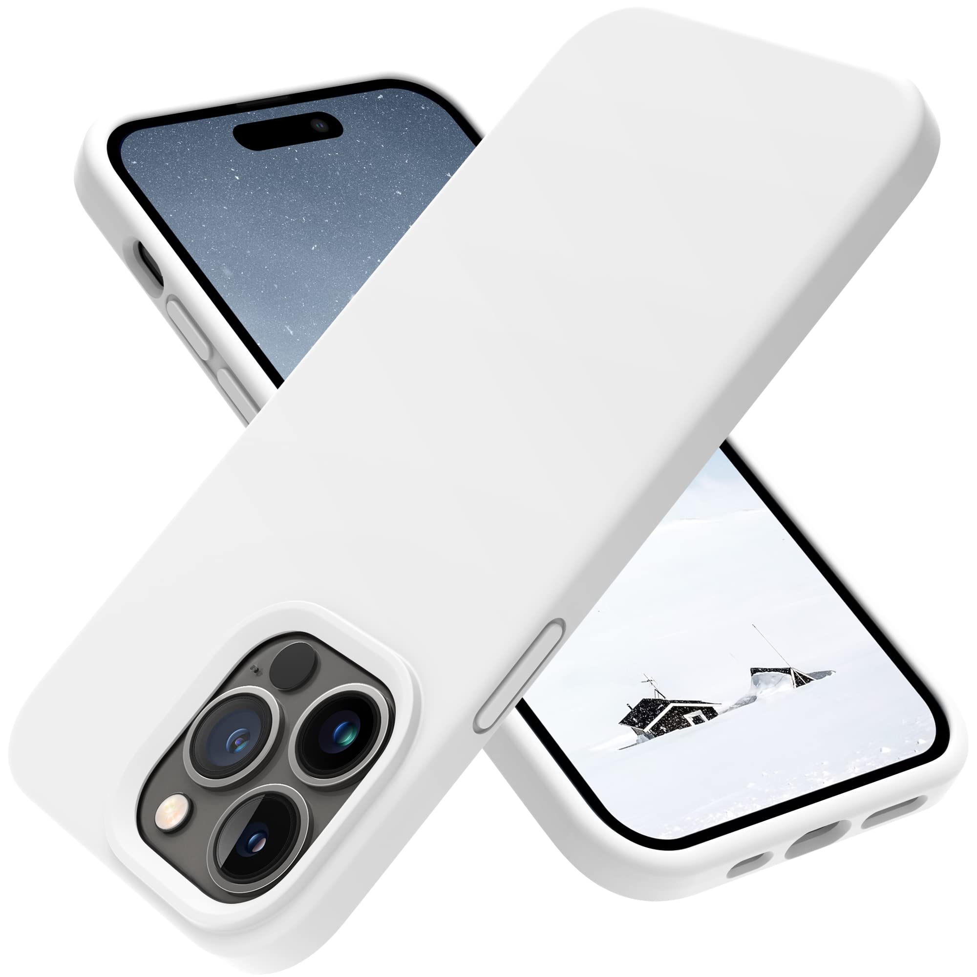 Otofly Designed For Iphone 14 Pro Max Case, Silicone Shockproof Slim Thin Phone Case For Iphone 14 Pro Max 6.7 Inch (White)