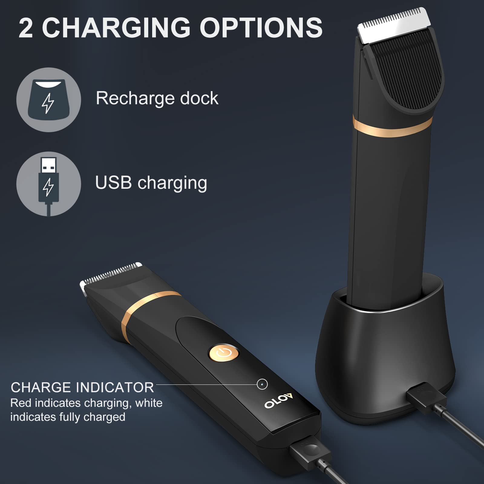 Replacement Charging Base For Olov Groin Hair Trimmer, Usb Recharge Dock & Charging Stand Compatible For Olov Trimmer, Charging