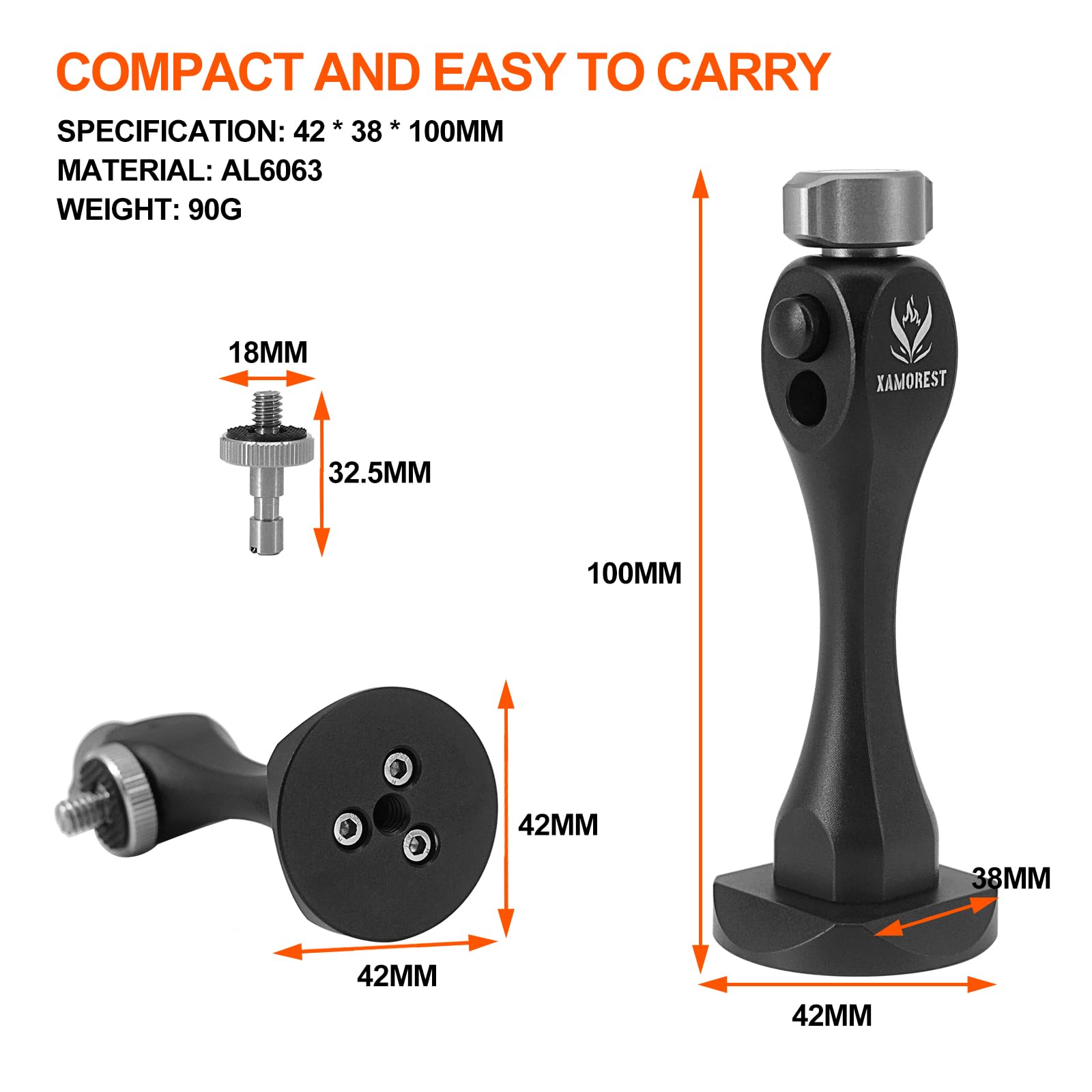 Binocular Tripod Adapter Quick Release With 1/4 20 Inch Threading,T6061 Aluminum Alloy Body,Compatible With Arca Ball Head And 1