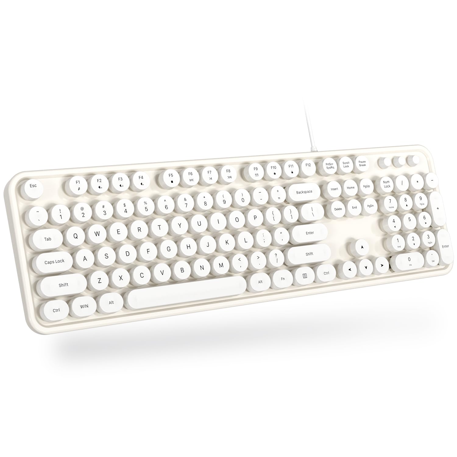 Dilter USB Wired Computer Keyboard  Full Size Office Keyboard with Number Pad, Caps Indicators, Foldable Stands, for PC Laptop 