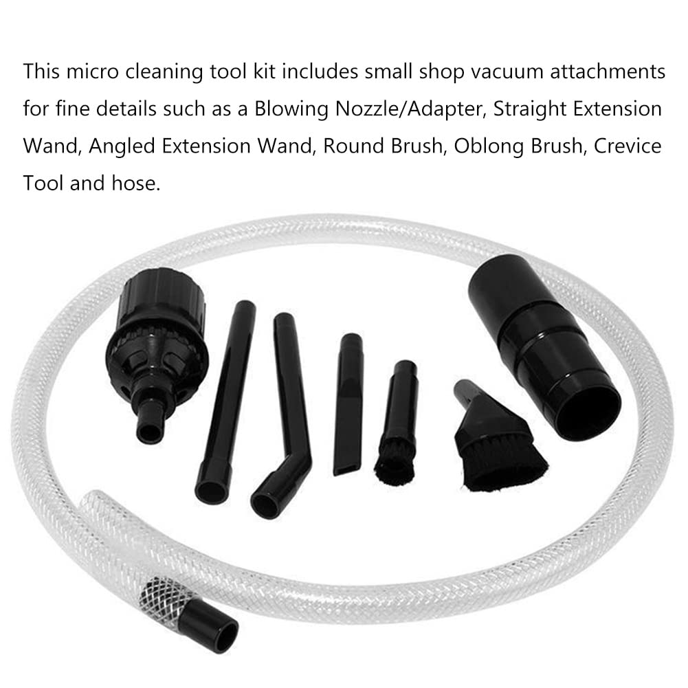 Eboxer Micro Kit Vacuum Attachments, Wet Dry Vacs Accessories For Compact Wet Dry Shop Vacuum, Home Car Vehicle Cleaner Tool Acc